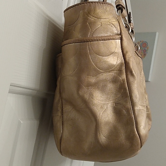 COACH SIGNATURE EMBOSSED LEATHER GALLERY TOTE BAG 17727 HANDBAG SHOULDER… - Picture 8 of 13